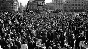 Over 20,000 demonstrators packed Trafalgar Square