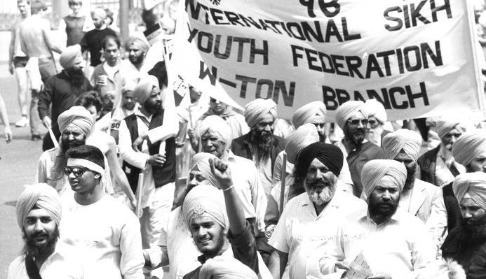 A Sikh contingent on the AAM’s March 